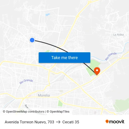 Avenida Torreon Nuevo, 703 to Cecati 35 map