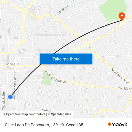Calle Lago De Patzcuaro, 139 to Cecati 35 map