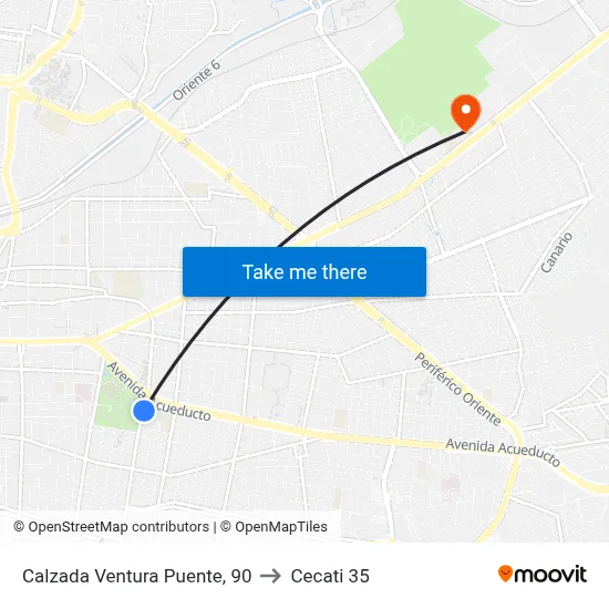 Calzada Ventura Puente, 90 to Cecati 35 map