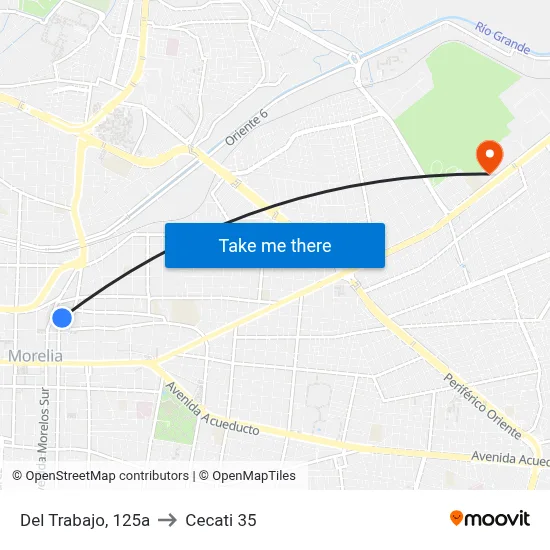 Del Trabajo, 125a to Cecati 35 map
