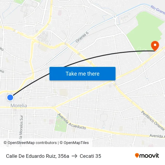 Calle De Eduardo Ruiz, 356a to Cecati 35 map