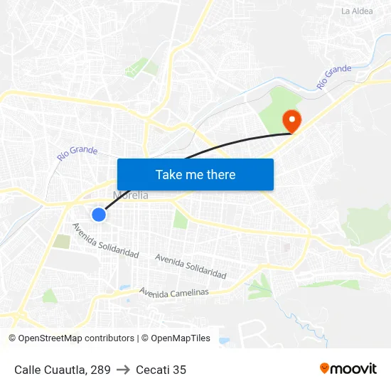 Calle Cuautla, 289 to Cecati 35 map