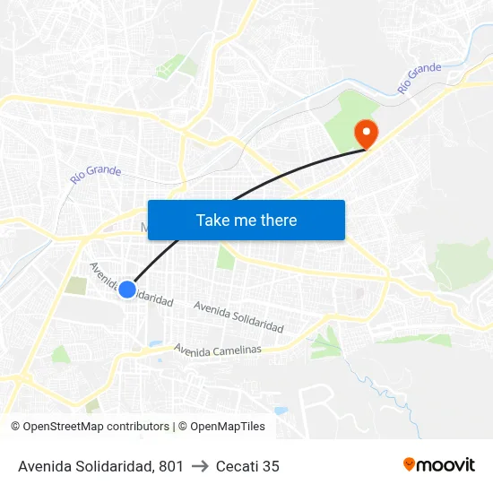 Avenida Solidaridad, 801 to Cecati 35 map