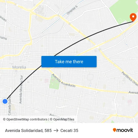 Avenida Solidaridad, 585 to Cecati 35 map