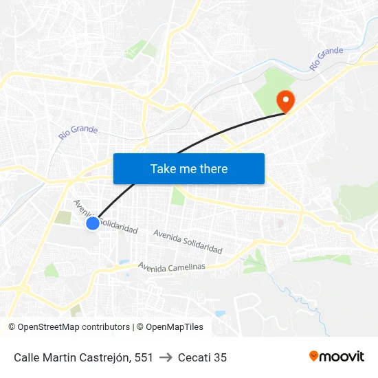 Calle Martin Castrejón, 551 to Cecati 35 map