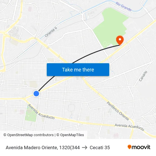 Avenida Madero Oriente, 1320(344 to Cecati 35 map