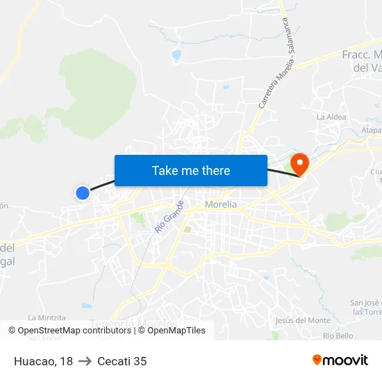 Huacao, 18 to Cecati 35 map