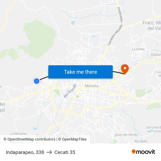 Indaparapeo, 338 to Cecati 35 map