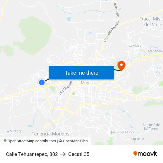 Calle Tehuantepec, 882 to Cecati 35 map
