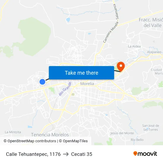 Calle Tehuantepec, 1176 to Cecati 35 map