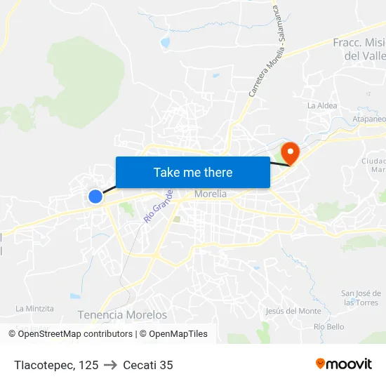 Tlacotepec, 125 to Cecati 35 map