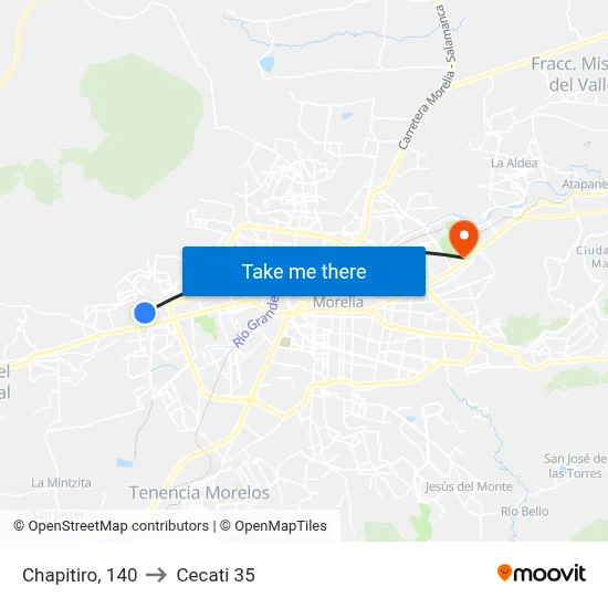 Chapitiro, 140 to Cecati 35 map