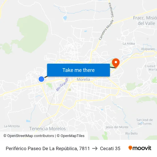 Periférico Paseo De La República, 7811 to Cecati 35 map