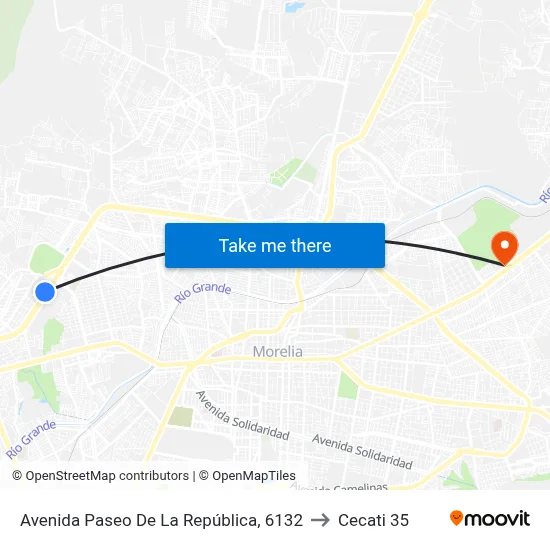 Avenida Paseo De La República, 6132 to Cecati 35 map