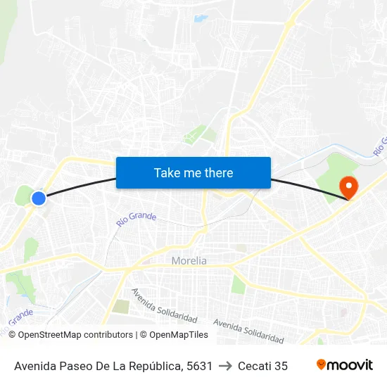 Avenida Paseo De La República, 5631 to Cecati 35 map