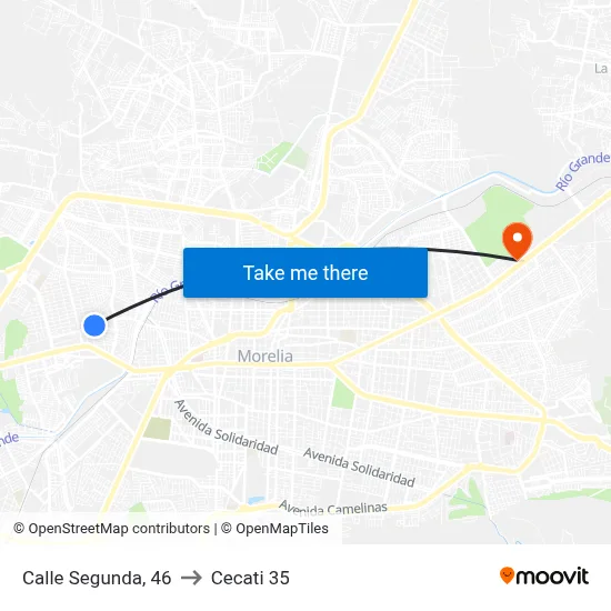 Calle Segunda, 46 to Cecati 35 map