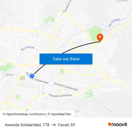 Avenida Solidaridad, 778 to Cecati 35 map