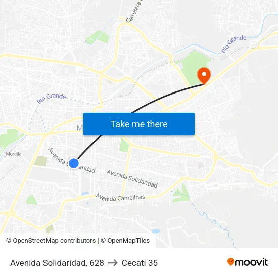 Avenida Solidaridad, 628 to Cecati 35 map