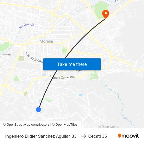 Ingeniero Elidier Sánchez Aguilar, 331 to Cecati 35 map