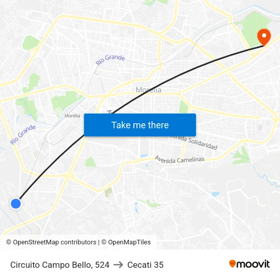 Circuito Campo Bello, 524 to Cecati 35 map
