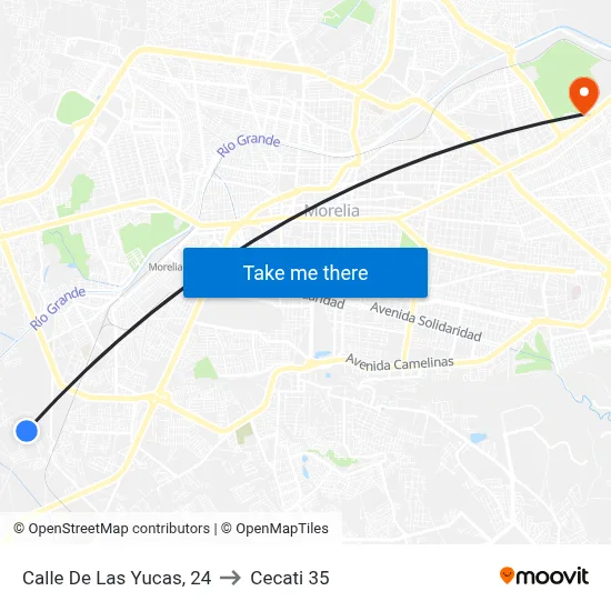 Calle De Las Yucas, 24 to Cecati 35 map