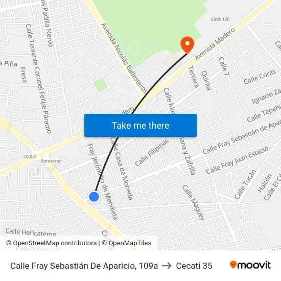 Calle Fray Sebastián De Aparicio, 109a to Cecati 35 map