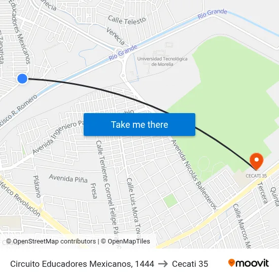 Circuito Educadores Mexicanos, 1444 to Cecati 35 map