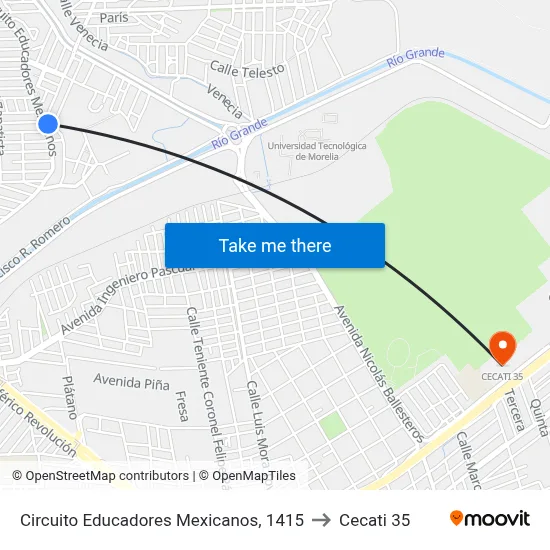 Circuito Educadores Mexicanos, 1415 to Cecati 35 map