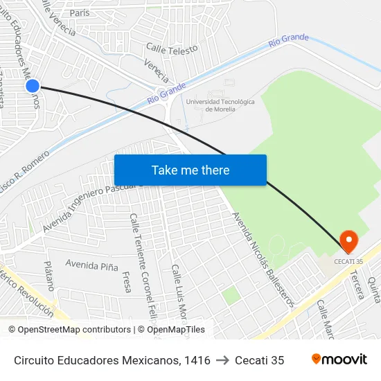 Circuito Educadores Mexicanos, 1416 to Cecati 35 map