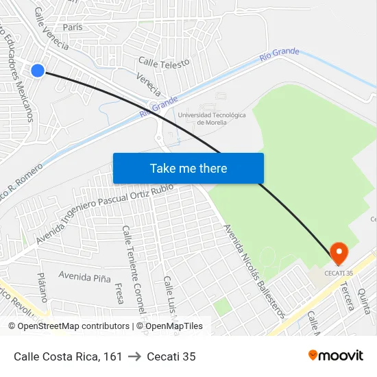 Calle Costa Rica, 161 to Cecati 35 map