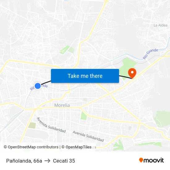 Pañolanda, 66a to Cecati 35 map