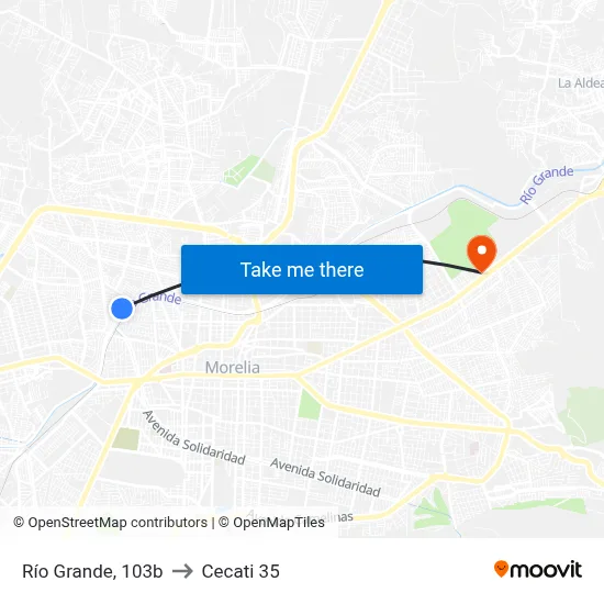 Río Grande, 103b to Cecati 35 map