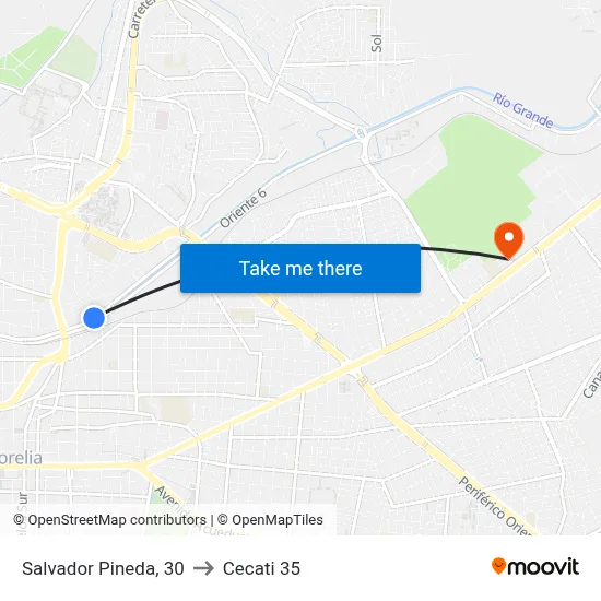 Salvador Pineda, 30 to Cecati 35 map