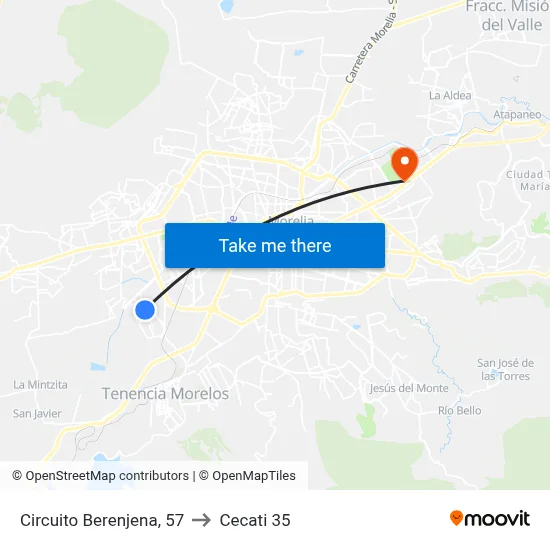 Circuito Berenjena, 57 to Cecati 35 map