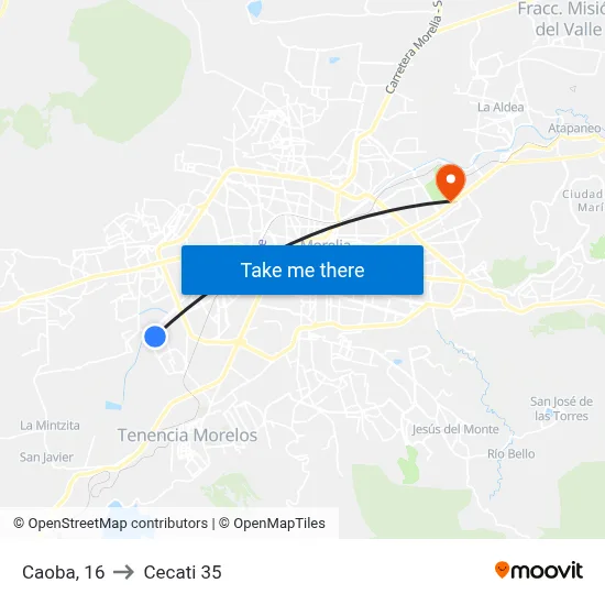 Caoba, 16 to Cecati 35 map