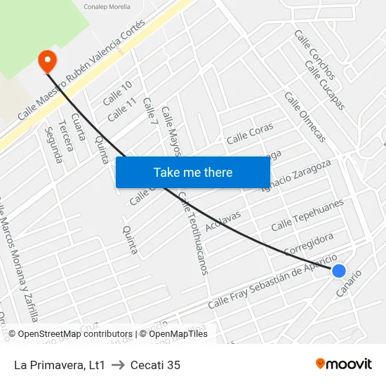 La Primavera, Lt1 to Cecati 35 map