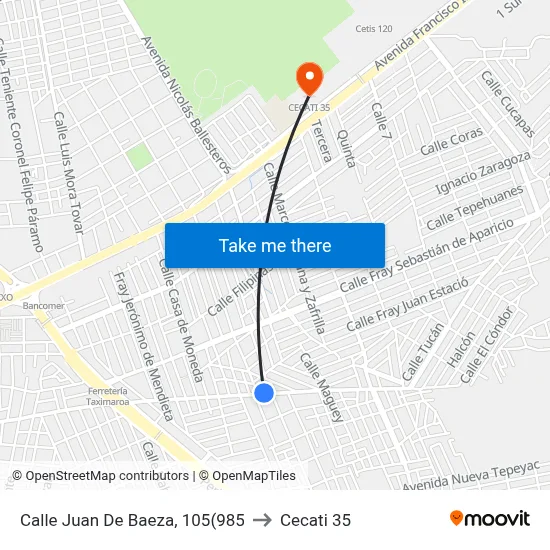 Calle Juan De Baeza, 105(985 to Cecati 35 map