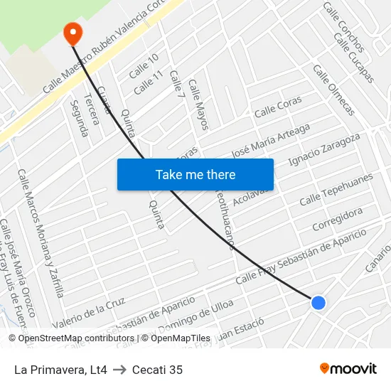 La Primavera, Lt4 to Cecati 35 map