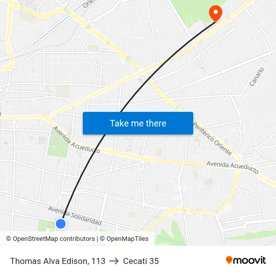 Thomas Alva Edison, 113 to Cecati 35 map