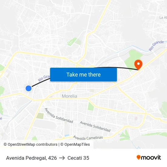 Avenida Pedregal, 426 to Cecati 35 map