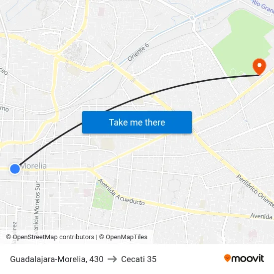Guadalajara-Morelia, 430 to Cecati 35 map