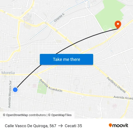 Calle Vasco De Quiroga, 567 to Cecati 35 map
