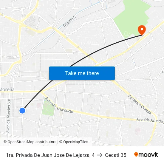 1ra. Privada De Juan Jose De Lejarza, 4 to Cecati 35 map