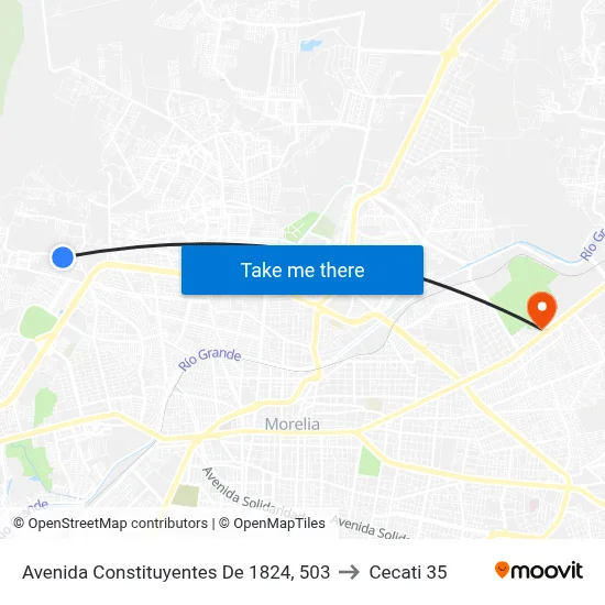 Avenida Constituyentes De 1824, 503 to Cecati 35 map