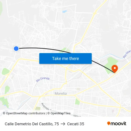 Calle Demetrio Del Castillo, 75 to Cecati 35 map