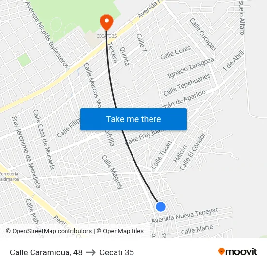Calle Caramicua, 48 to Cecati 35 map
