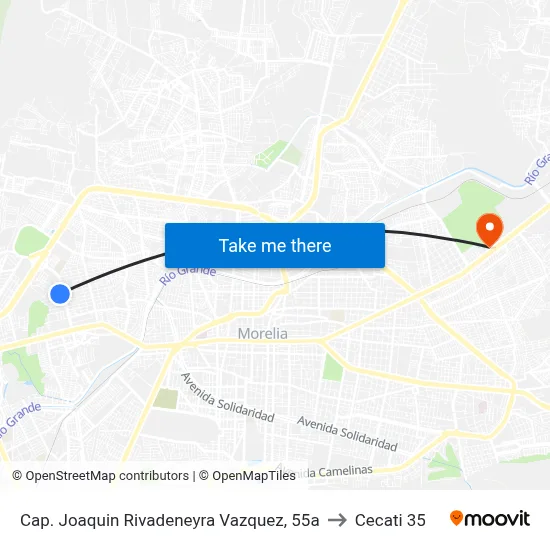 Cap. Joaquin Rivadeneyra Vazquez, 55a to Cecati 35 map