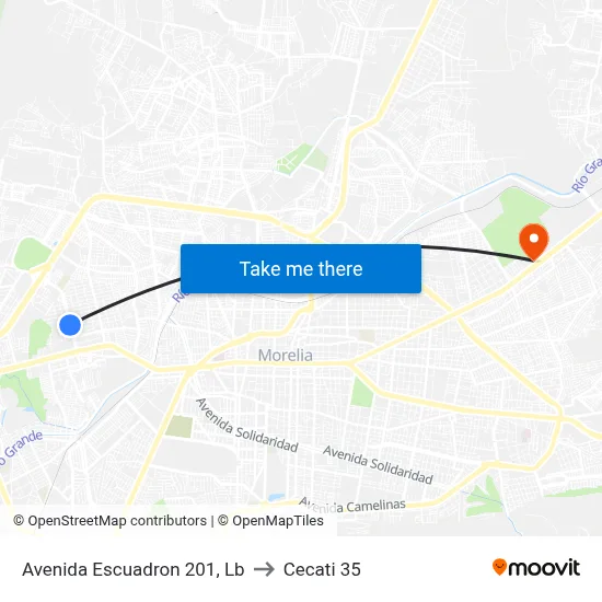 Avenida Escuadron 201, Lb to Cecati 35 map