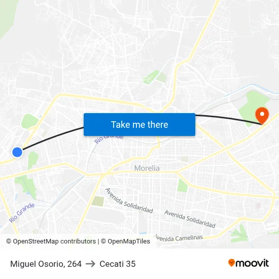 Miguel Osorio, 264 to Cecati 35 map