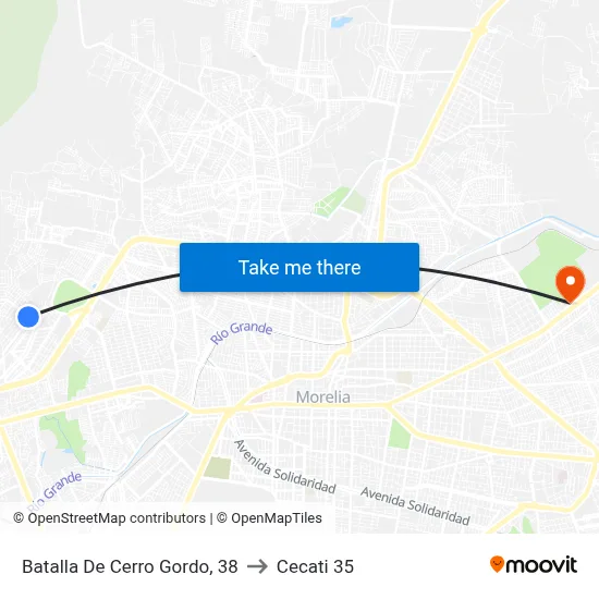 Batalla De Cerro Gordo, 38 to Cecati 35 map